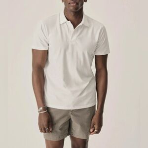 Buck Mason Made in USA 100% Cotton White Short Sleeve Mens Polo Shirt